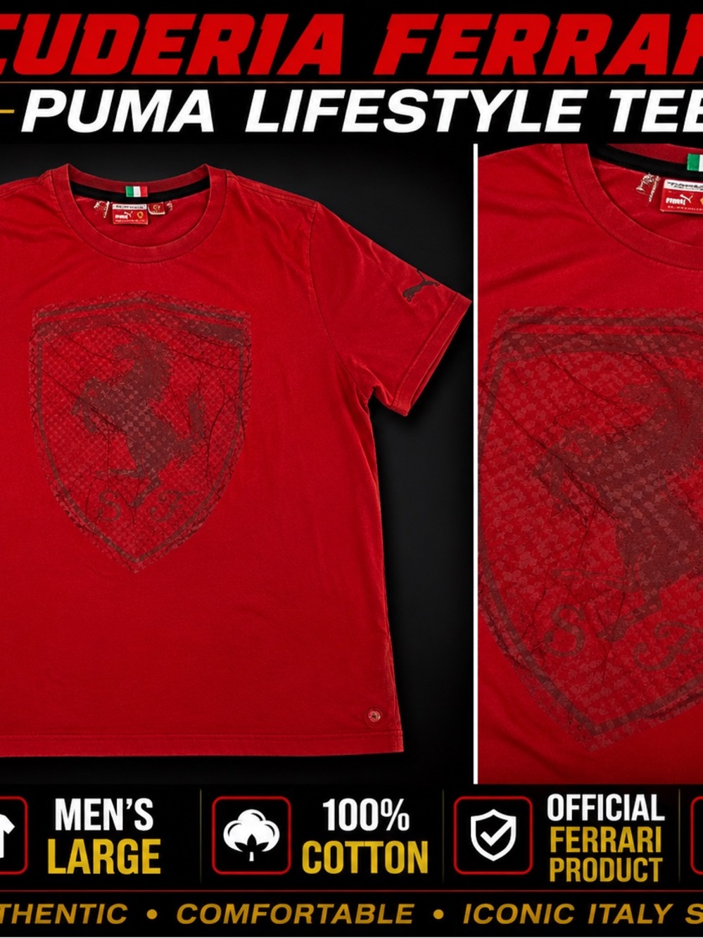 Puma Red Scuderia Ferrari Graphic Tee